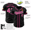 Custom Black Pink-White Authentic Baseball Jersey