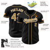 Custom Black Old Gold-White Authentic Baseball Jersey