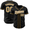 Custom Black Old Gold-White Authentic Baseball Jersey