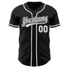 Custom Black White-Gray Authentic Baseball Jersey