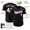 Custom Black White Old Gold-Purple Authentic Baseball Jersey