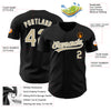 Custom Black Vegas Gold-White Authentic Baseball Jersey