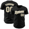 Custom Black Vegas Gold-White Authentic Baseball Jersey