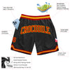 Custom Black Red-Gold Authentic Throwback Basketball Shorts