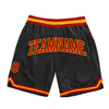 Custom Black Red-Gold Authentic Throwback Basketball Shorts