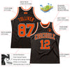 Custom Black Orange Pinstripe Orange-Black Authentic Basketball Jersey