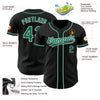 Custom Black Kelly Green Pinstripe Kelly Green-White Authentic Baseball Jersey