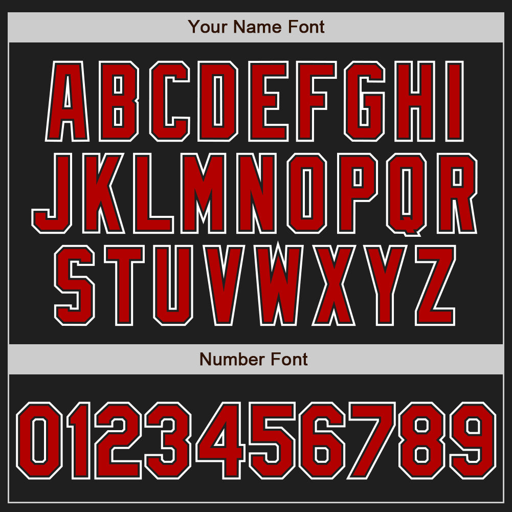 Red and Pewter Sports Jersey Letters