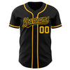 Custom Black Gold Authentic Baseball Jersey