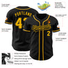 Custom Black Gold Authentic Baseball Jersey