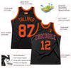 Custom Black Orange-Royal Authentic Throwback Basketball Jersey