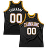 Custom Black White Purple-Gold Authentic Throwback Basketball Jersey