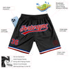 Custom Black Red-Royal Authentic Throwback Basketball Shorts