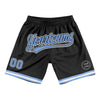 Custom Black Light Blue-White Authentic Throwback Basketball Shorts