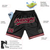 Custom Black Maroon-Cream Authentic Throwback Basketball Shorts