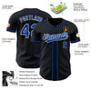 Custom Black Royal Pinstripe Royal-White Authentic Baseball Jersey