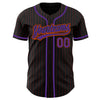 Custom Black Orange Pinstripe Purple Authentic Baseball Jersey