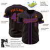 Custom Black Orange Pinstripe Purple Authentic Baseball Jersey