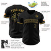 Custom Black Old Gold Authentic Baseball Jersey