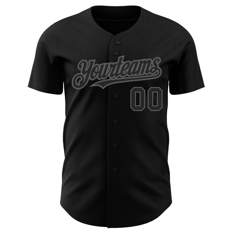 Custom Black Steel Gray Authentic Baseball Jersey