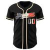 Custom Black Vintage French Flag-City Cream Authentic Baseball Jersey