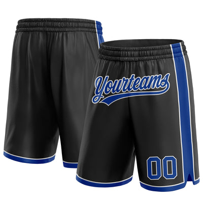 Custom Black Royal-White Authentic Basketball Shorts