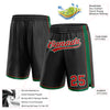 Custom Black Red-Kelly Green Authentic Basketball Shorts