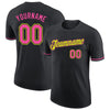 Custom Black Pink-Neon Yellow Performance T-Shirt