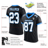 Custom Black White-Powder Blue Mesh Authentic Football Jersey