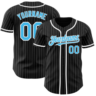 Custom Sky Blue Baseball Jersey White Authentic - FansIdea