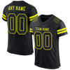 Custom Black Neon Yellow Mesh Authentic Football Jersey