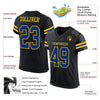 Custom Black Royal-Yellow Mesh Authentic Football Jersey