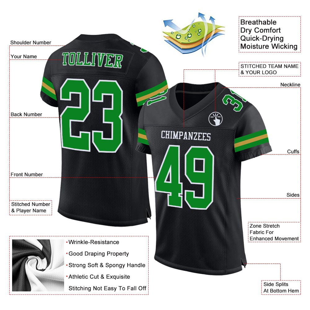 Seattle Seahawks Gold Player Custom Jersey - All Stitched