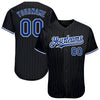 Custom Black Royal Pinstripe White Authentic Baseball Jersey