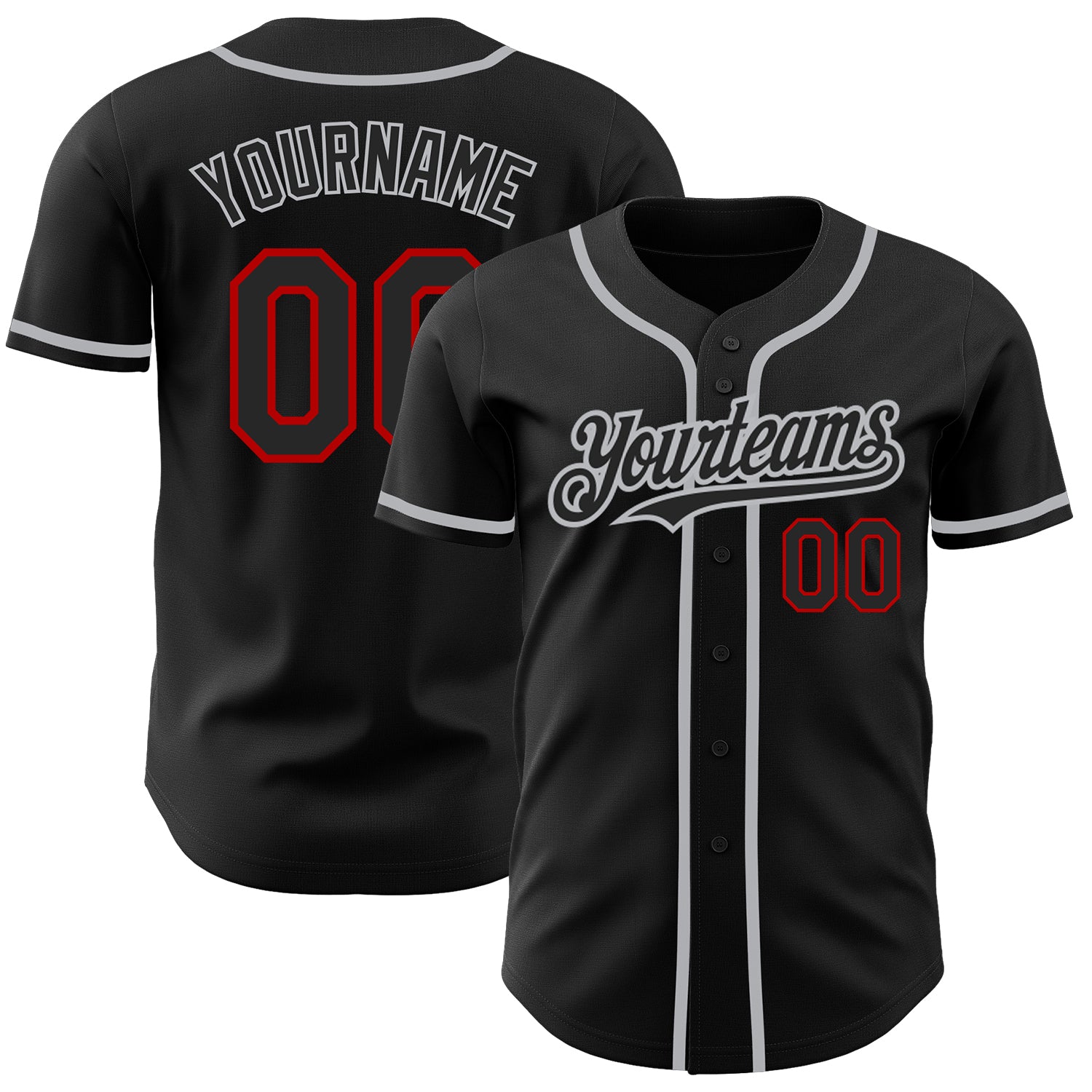 Custom White Red-Black Authentic Two Tone Baseball Jersey