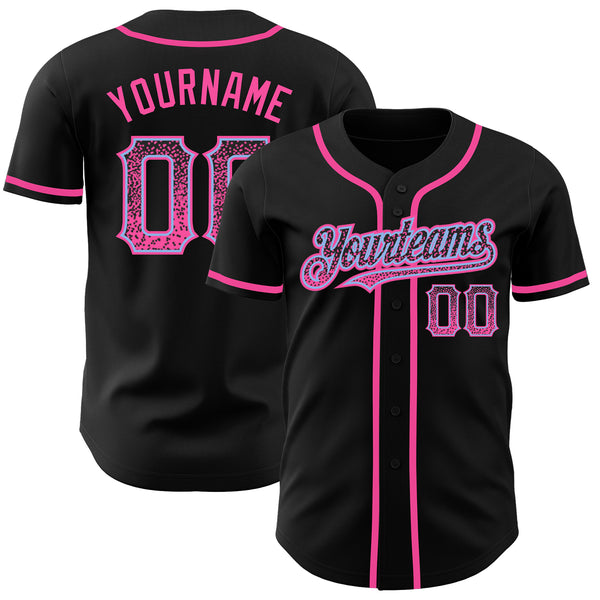 Custom Name Blue Black Raglan Pink Baseball Jerseys Shirt - Freedomdesign