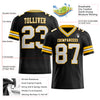 Custom Black White-Gold Mesh Authentic Football Jersey