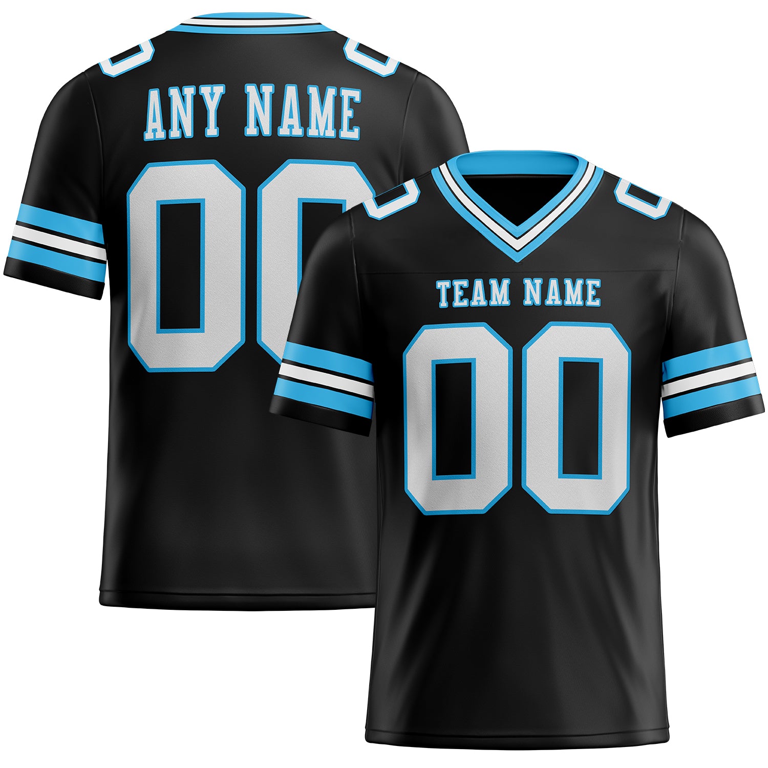 Custom Royal Football Jersey White-Light Blue Mesh Authentic - FansIdea