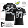 Custom Black White-Silver Mesh Authentic Football Jersey