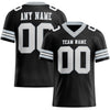 Custom Black White-Silver Mesh Authentic Football Jersey