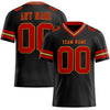 Custom Black Red-Old Gold Mesh Authentic Football Jersey