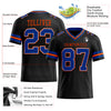 Custom Black Royal-Orange Mesh Authentic Football Jersey