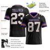 Custom Black White Old Gold-Purple Mesh Authentic Football Jersey