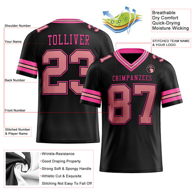 Custom Football Jersey (Black, Medium)