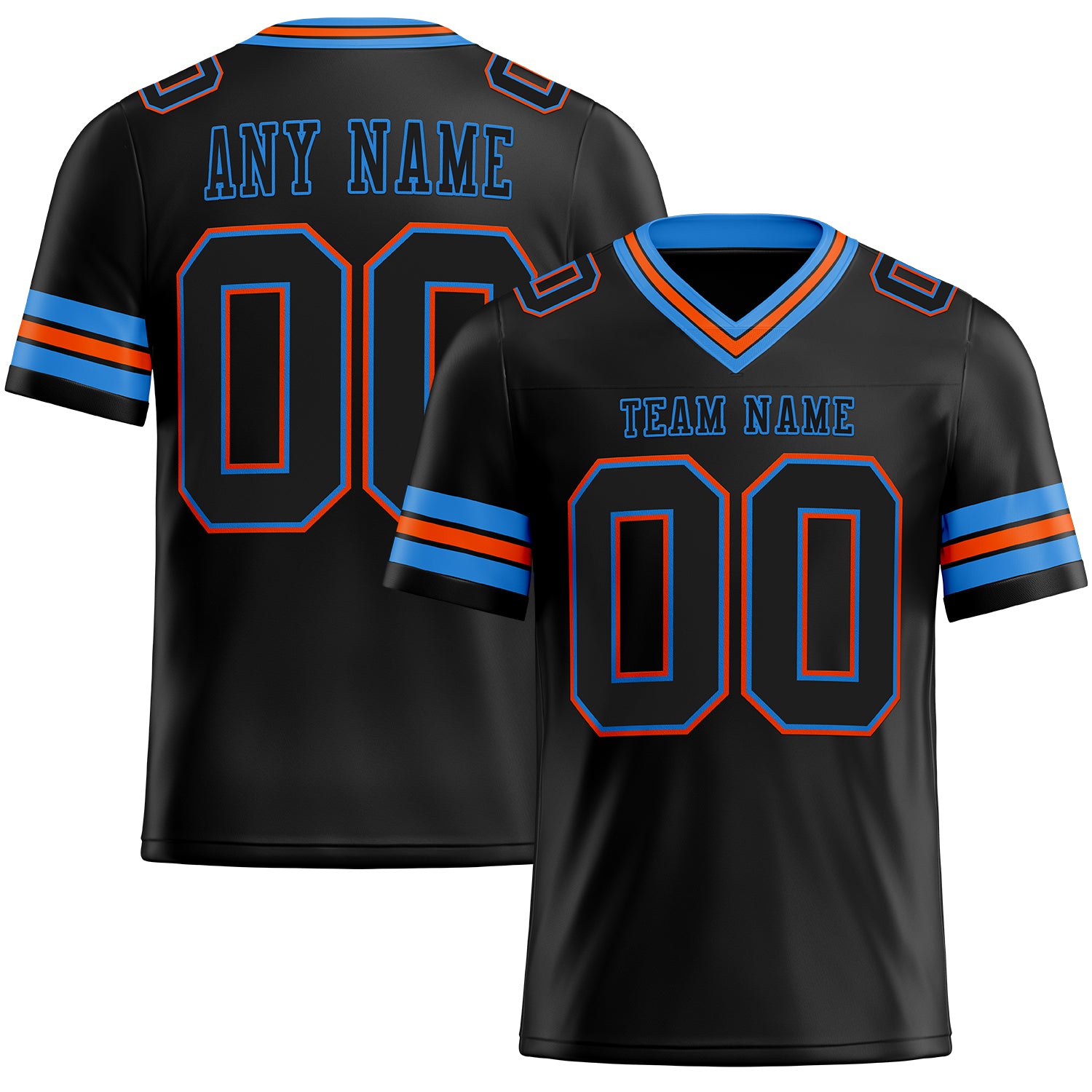 Custom Electric Blue Orange-Black Mesh Authentic Football Jersey Sale –  UKSN INC