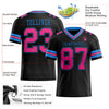 Custom Black Pink-Powder Blue Mesh Authentic Football Jersey