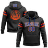 Custom Stitched Black Royal-Orange Football Pullover Sweatshirt Hoodie