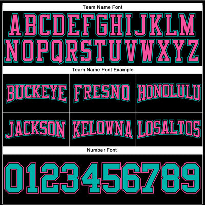 Custom Stitched Black Aqua-Pink Football Pullover Sweatshirt Hoodie