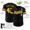 Custom Black Gold-White Authentic Baseball Jersey