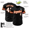 Custom Black White-Orange Authentic Baseball Jersey